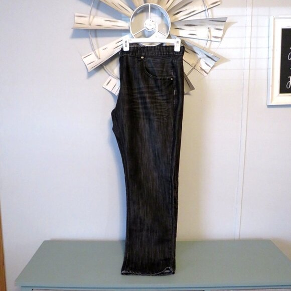 NWOT INC International Concepts Berlin Slim Straight Jeans Black Size 40x32 - Picture 8 of 14